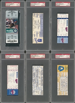 1992-2007 Baseball Milestone PSA-Graded Full Tickets Collection (13 Different)